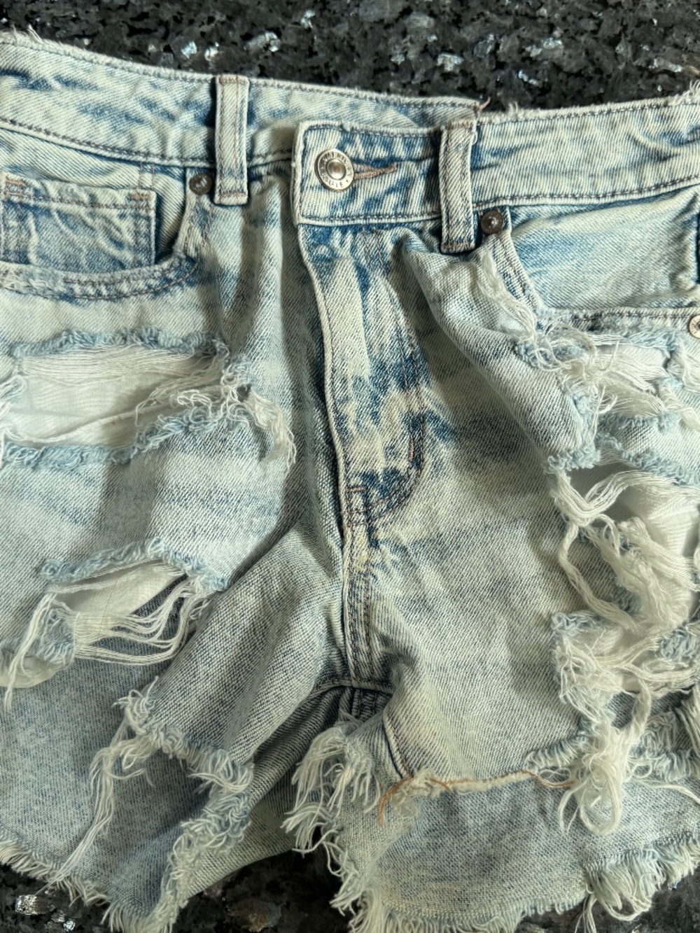 American Eagle  Hi rise Shortie Women’s 00 Blue Jean Shorts